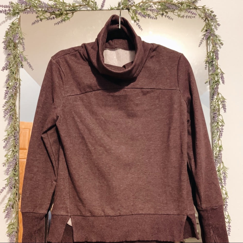 Apana Purple-Maroon Cowl Neck Sweatshirt Size S